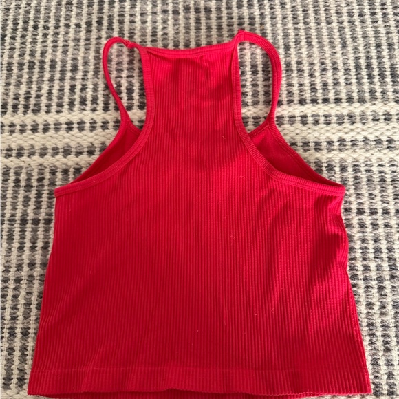 Aura Red Ribbed Tank Top - Picture 3 of 4